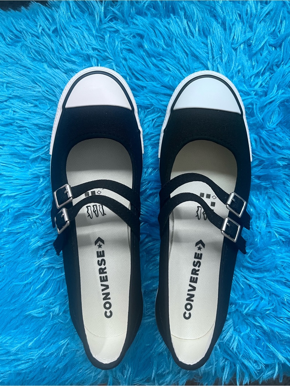 Converse Women’s Black & White Mary Jane Canvas Shoes
